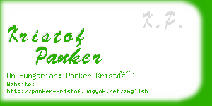 kristof panker business card